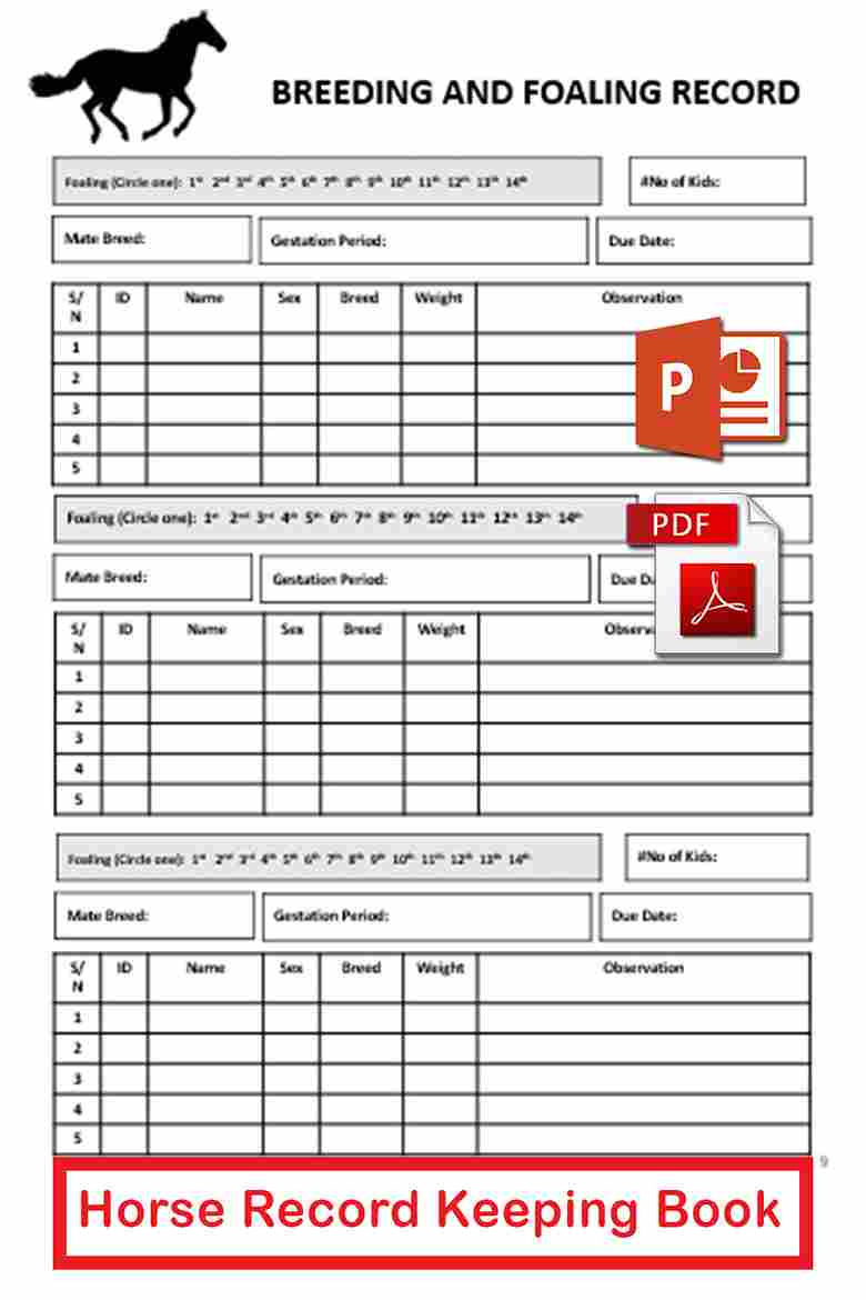 Printable Horse Record Keeping Template